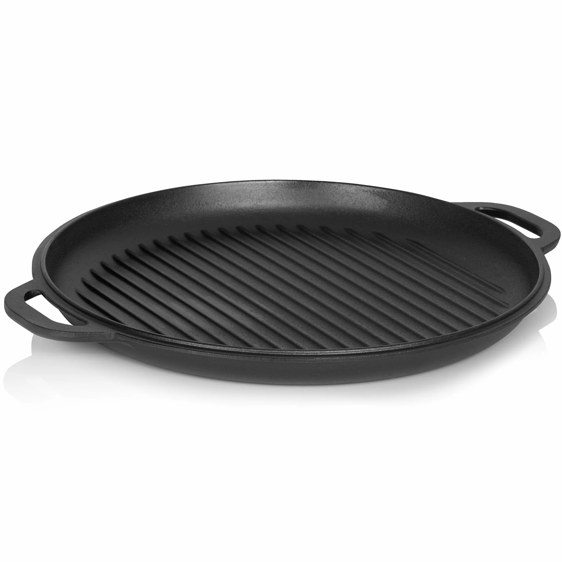 BBQ-Toro Fonte Kazan avec couvercle | Noir | Marmite traditionnelle en fonte | Kazan avec fond rond | Grillwok preseasoned-déjà cuit | Cocotte pour cuisiner, braiser, rôtir, frire