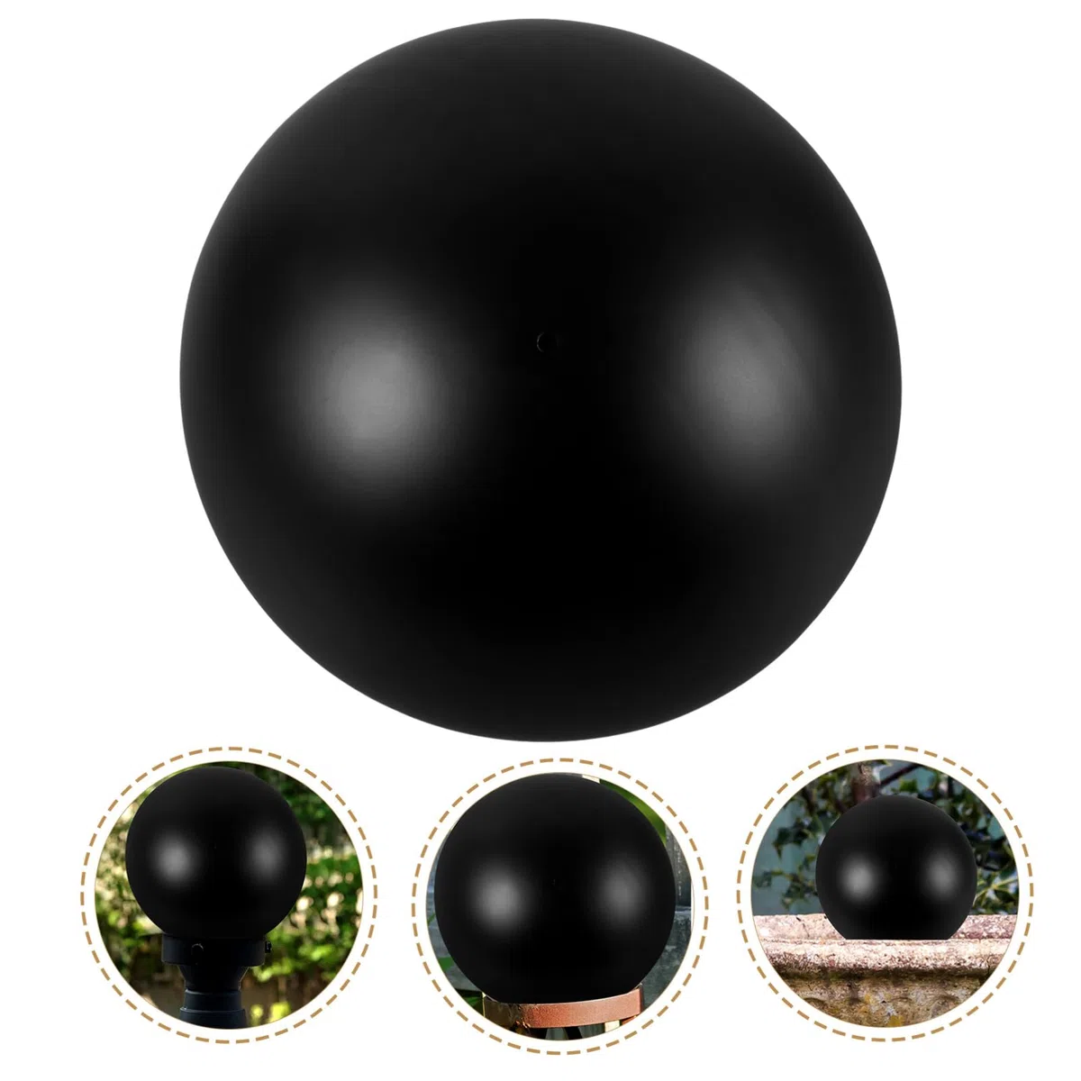Alipis Boule De Jardin Acier Miroir Réfléchissant Ornement Décoratif Extérieur Globe De Regard Noir Mat pour Espace