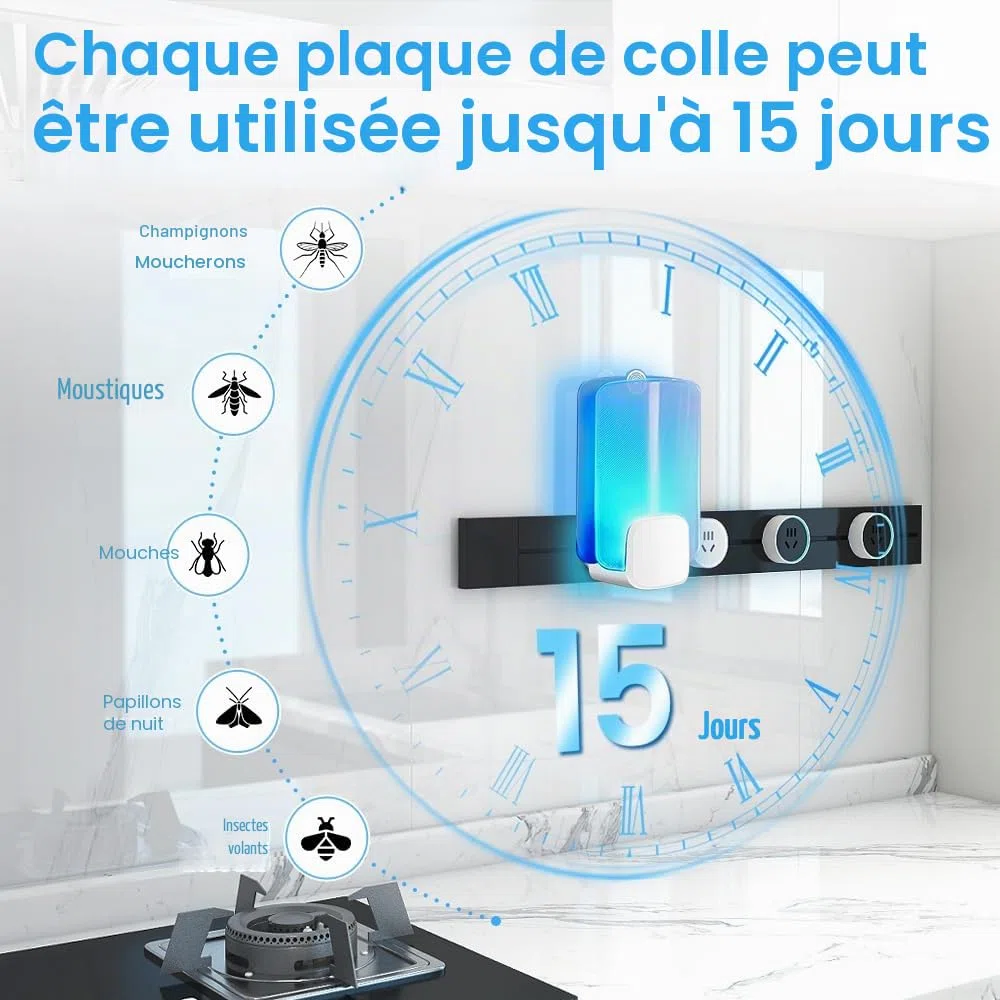 Lot de 15 cartouches de recharge compatibles avec piège à insectes volants Raid Essentials, cartouches de recharge extra adhésives pour piège à insectes volants pour une lutte efficace contre les