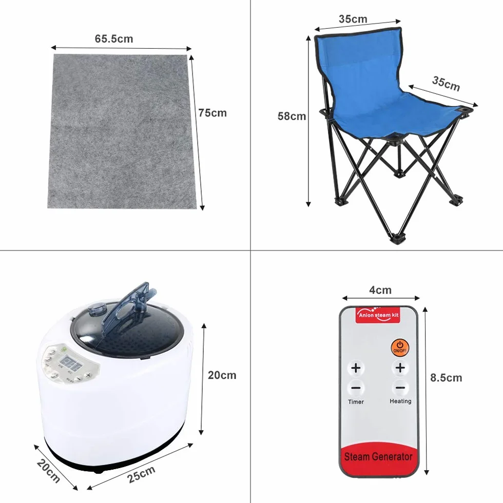 Sauna à Vapeur et Cabine, Tente de Sauna Pliable Isolante à Quatre Couches et Générateur de Vapeur de Sauna 1.8L 1000W pour Bain de Sauna, Amincissement, Détoxification, Thérapie Corporelle