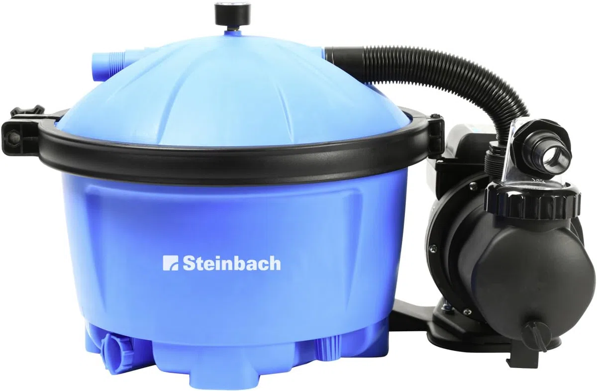 Steinbach Speed Clean Comfort Filtre à Sable Balles filtrantes incluses BIS 22.000 l Wasserinhalt Bleu