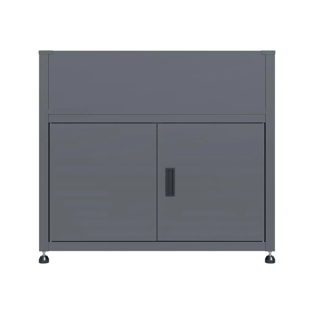 Armoire de Jardin 100cm avec Jardinière Intégrée, Gris Anthracite | Acier Galvanisé, Rangement Extérieur