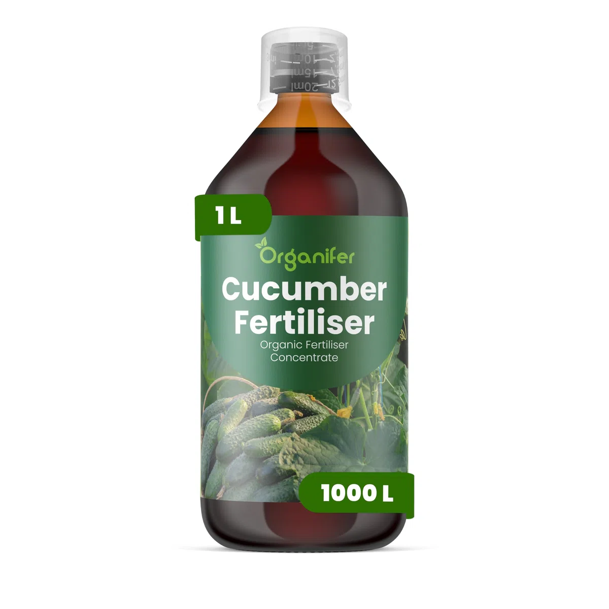 Engrais liquide organique 1L pour concombre – croissance saine et récolte abondante – Organifer