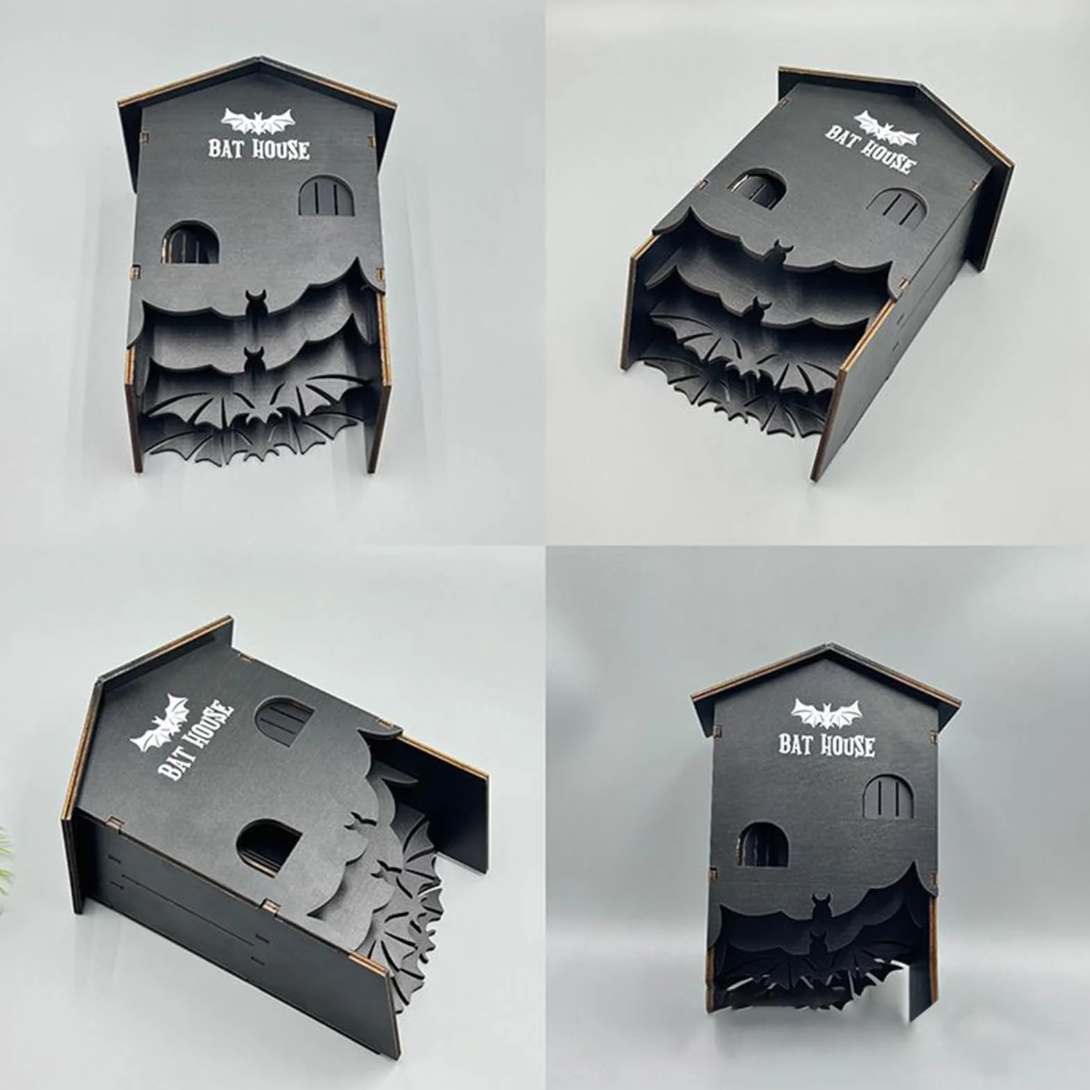 Maison pour Chauves Souris Extérieur - Nid en Bois Habitat 3 Chambres à Fixer au Mur