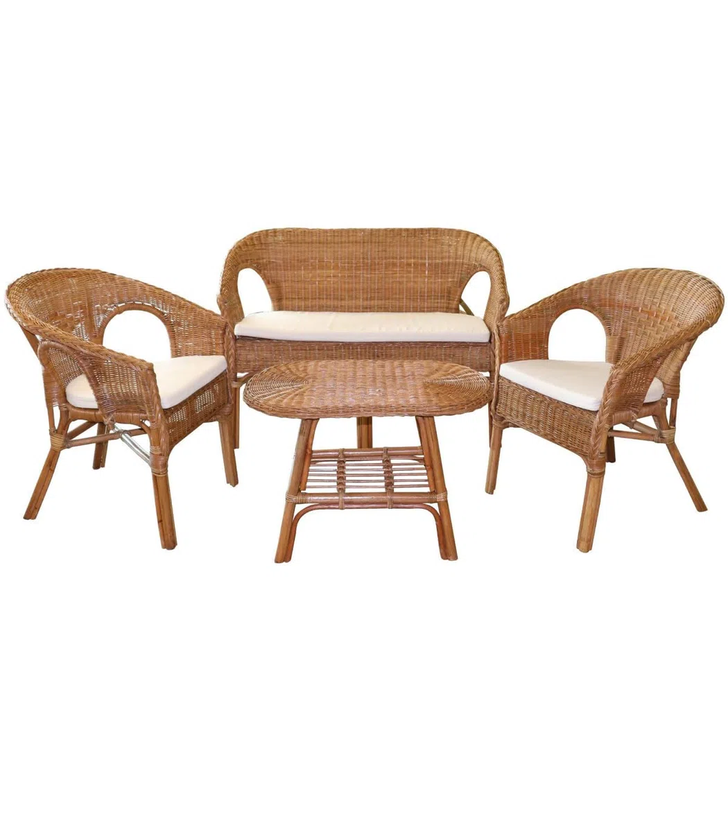 SUNNYDAYS Le ROTIN - Salon DE Jardin Sienna 78X59X60CM / 78X104X60CM / 50X67X46CM