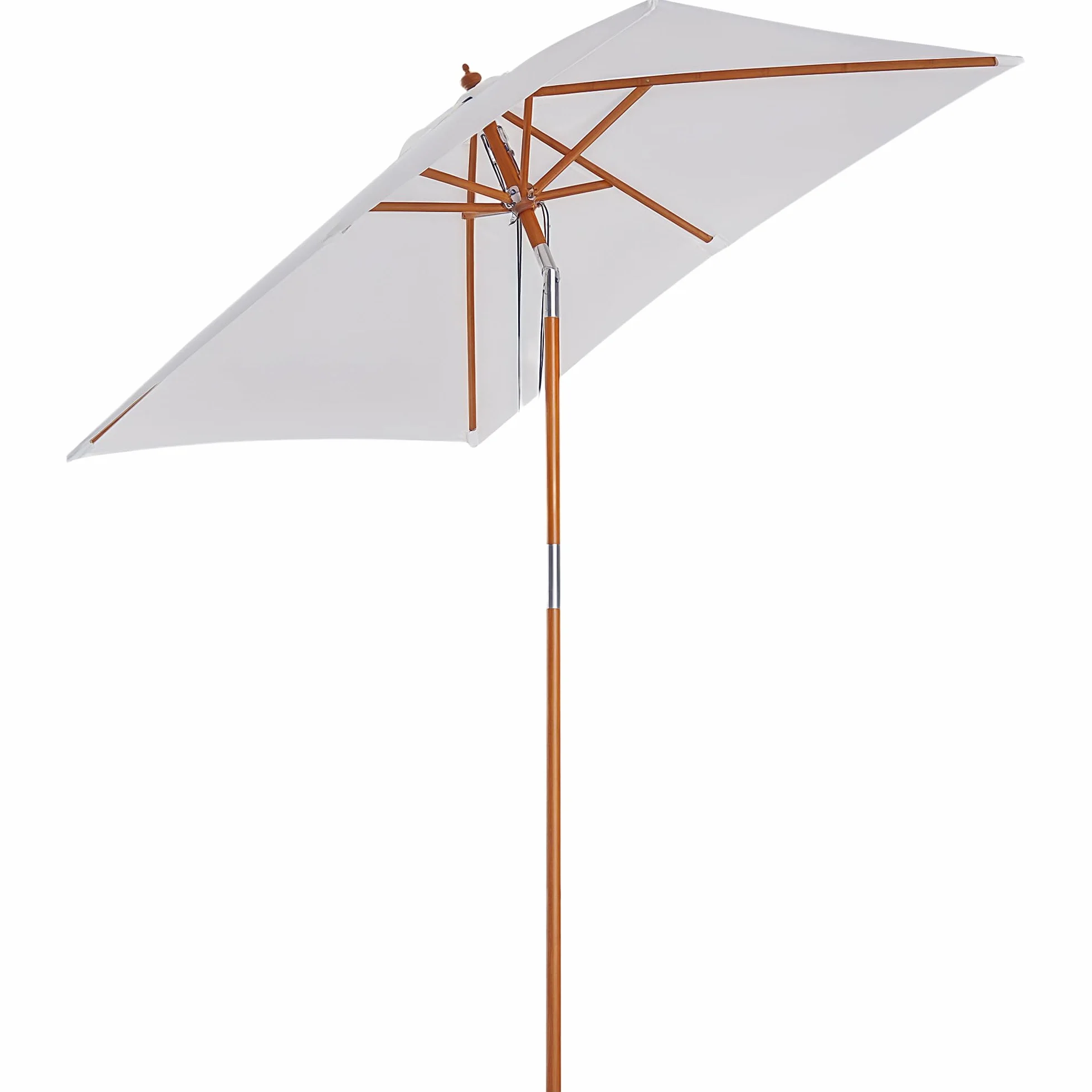 Outsunny Parasol de jardin extérieur Parasol rectangulaire inclinable bois polyester haute densité 2L x 1,5l x 2,3H m crème