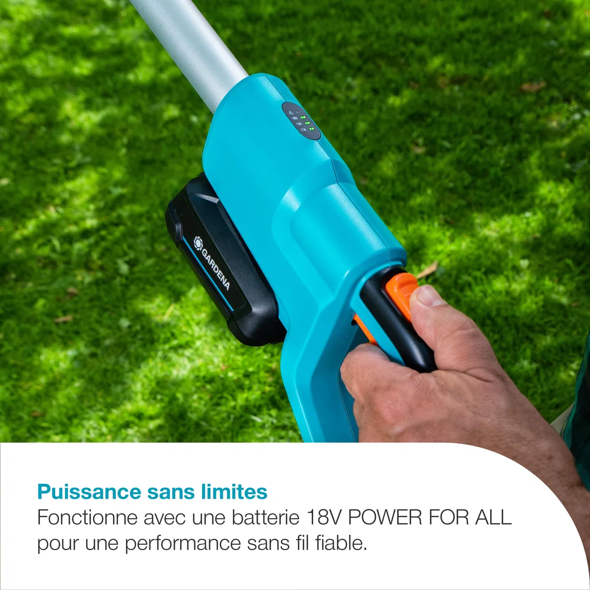 Gardena Elagueuse sur perche sur batterie TCS 20/18V P4A - sans chargeur ni batterie: Télescopique, Portée jusqu’à 4 m, Tête inclinable, Sans fil (14770-55)