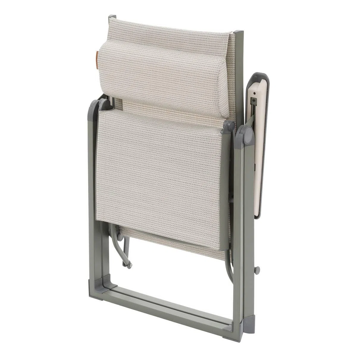 Hespéride - Fauteuil de Jardin inclinable Decima Vert Olive et Vert Laurier 8 Positions en Aluminium et texaline