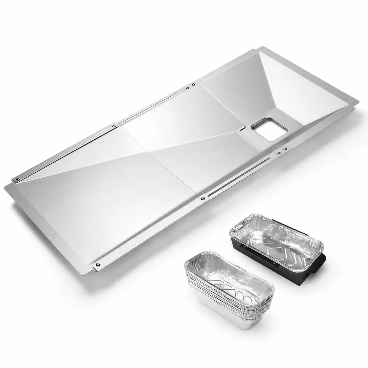 Utheer Bac à Graisse réglable avec récupérateur, bac d'égouttement Universel pour modèles de Barbecue à gaz à 3/4/5 brûleurs, pièces de Rechange pour Nexgrill, Charbroil, Expert Grill, Dyna Glo