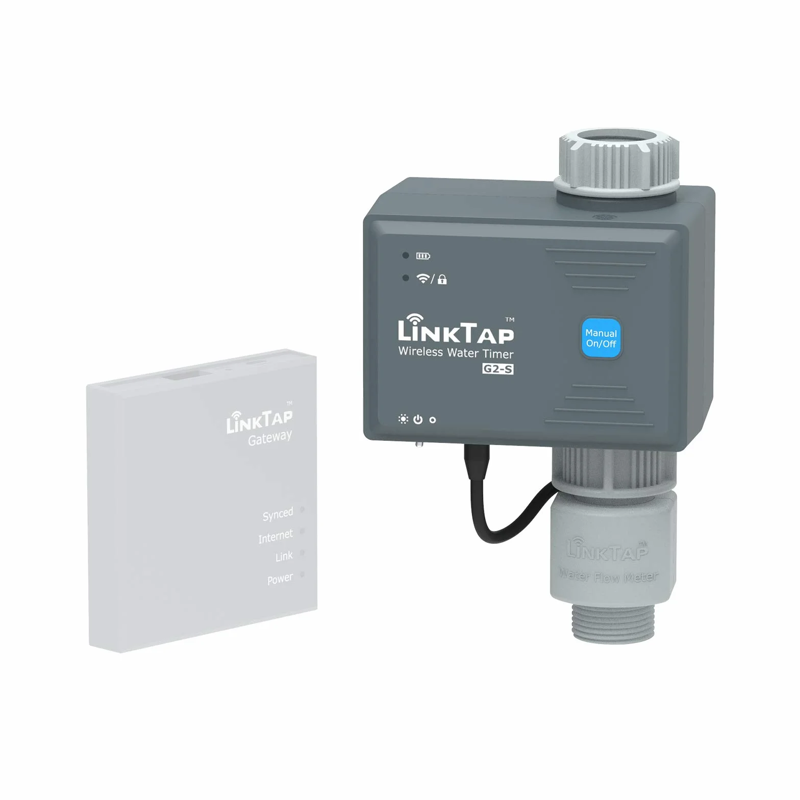 LinkTap G2S Programmateur d'arrosage Intelligent pour Jardin, Gateway Non Inclus, Adaptation météo, Détection et Notification d'Erreurs, Portée Plus Large Que WiFi, Autonomie de 2 Ans, IP66, Alexa