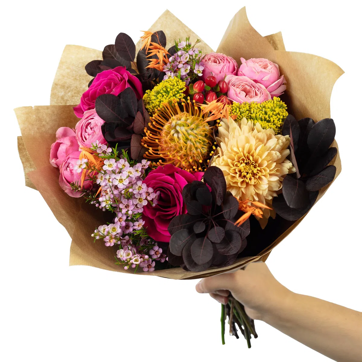 Bouquet « Fire Crush », taille L, longueur de la tige : env. 50 cm, bouquet de fleurs fraîches