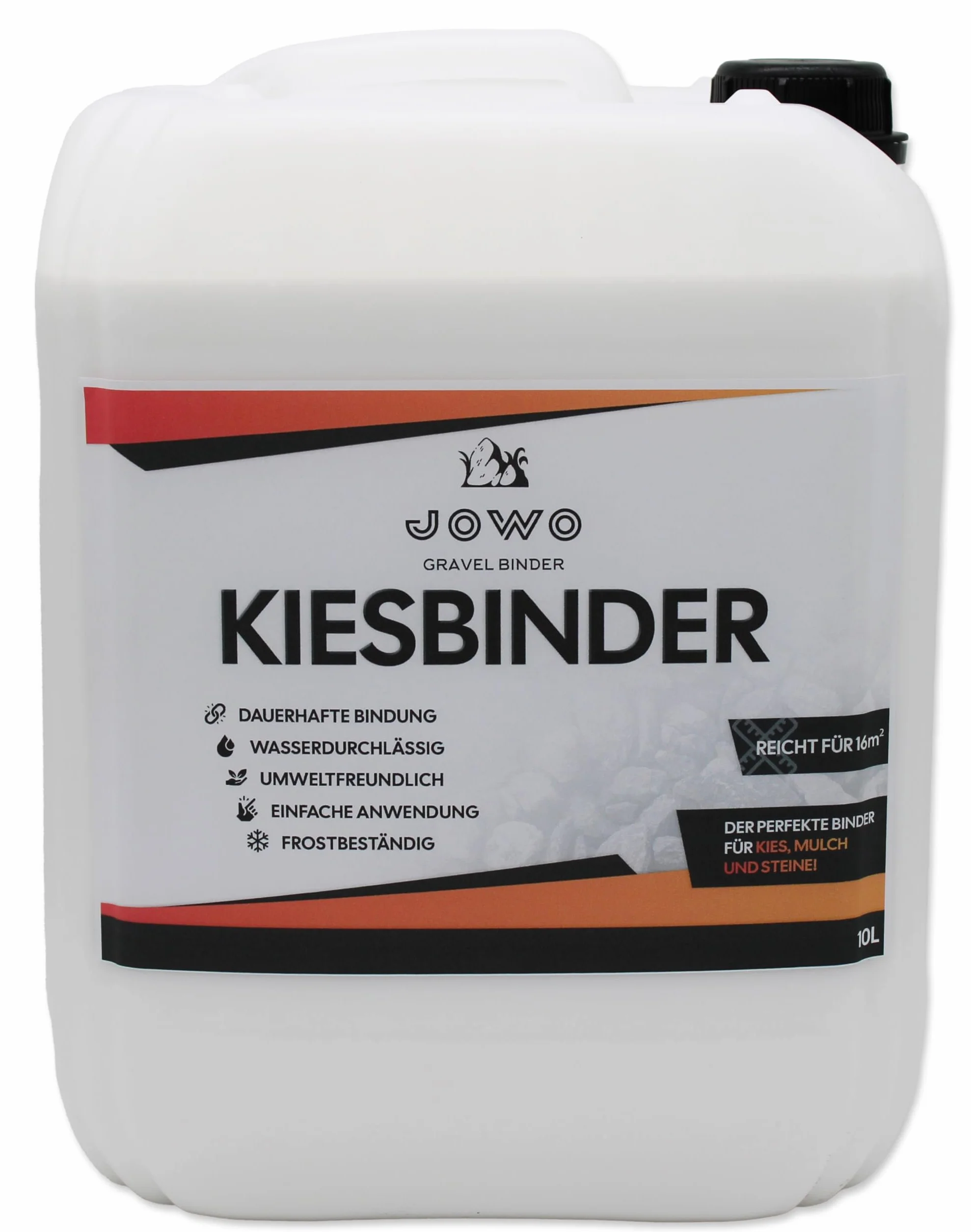 Liant pour gravier/Consolidant pour gravier (10L) Agent liant pour gravier, cailloux et tout type de paillis - Liant pour paillis, chemin de jardin, allée en pierre - Liaison durable - Tient jusqu’à 3