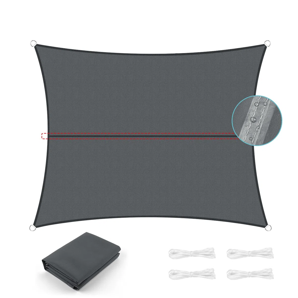 UMI Voile d'ombrage Imperméable Carré 3x3m Toile Ombrage PES avec 95% Protection UV pour Jardin Terrasse Balcon Patio Extérieur - Anthracite