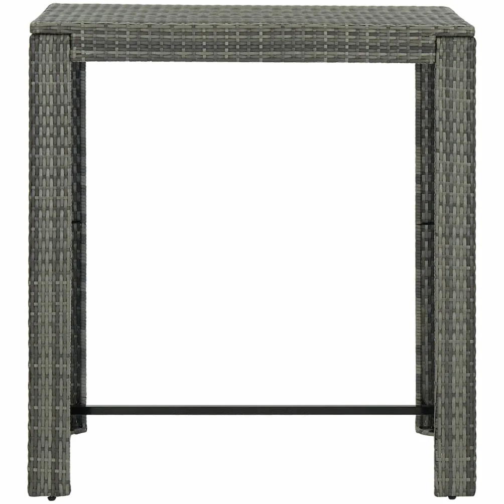 Tomostar Table de Bar Haute, Table de Jardin Extérieur Gris 100x60,5x110,5 cm Résine tressée