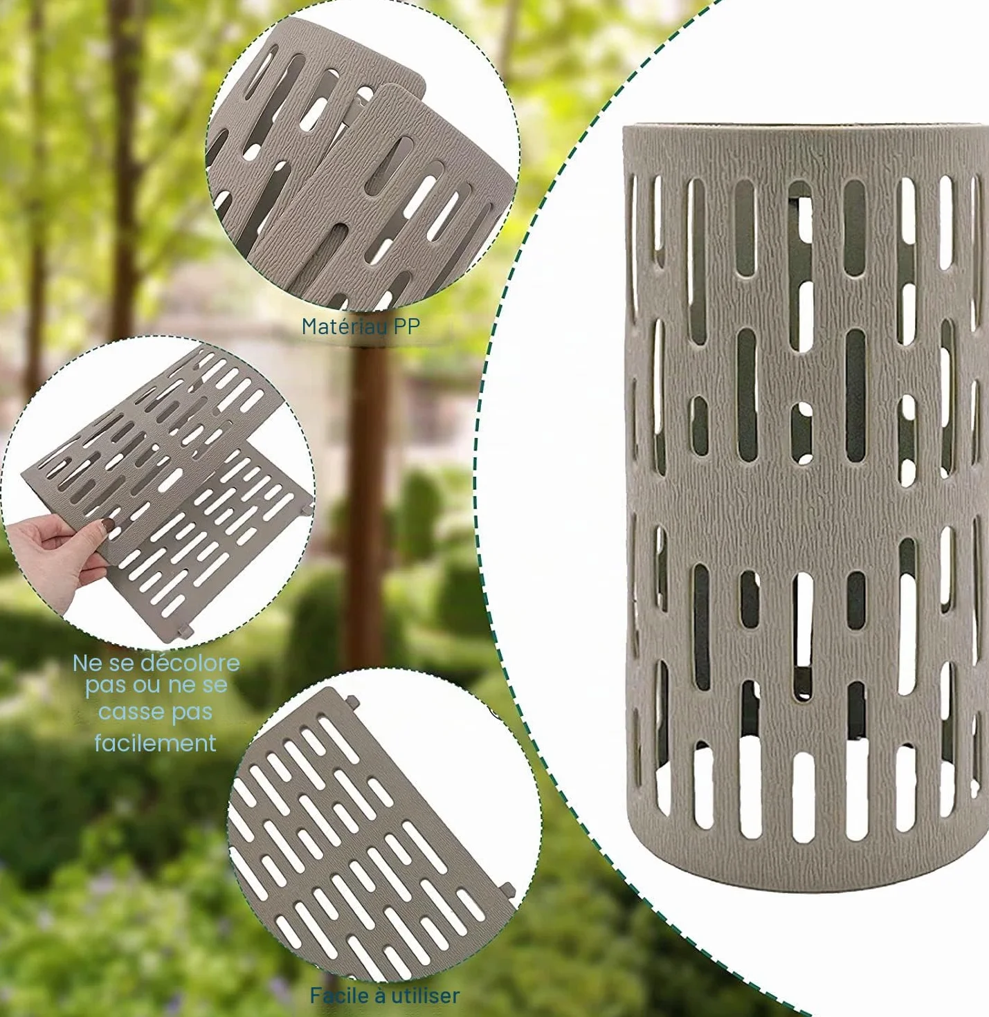 LATERN 8 Pièces Protecteurs de Plantes et Troncs d'Arbres, 20cm Garde d'Arbre en Plastique Maille Extensible avec Crochets de Verrouillage