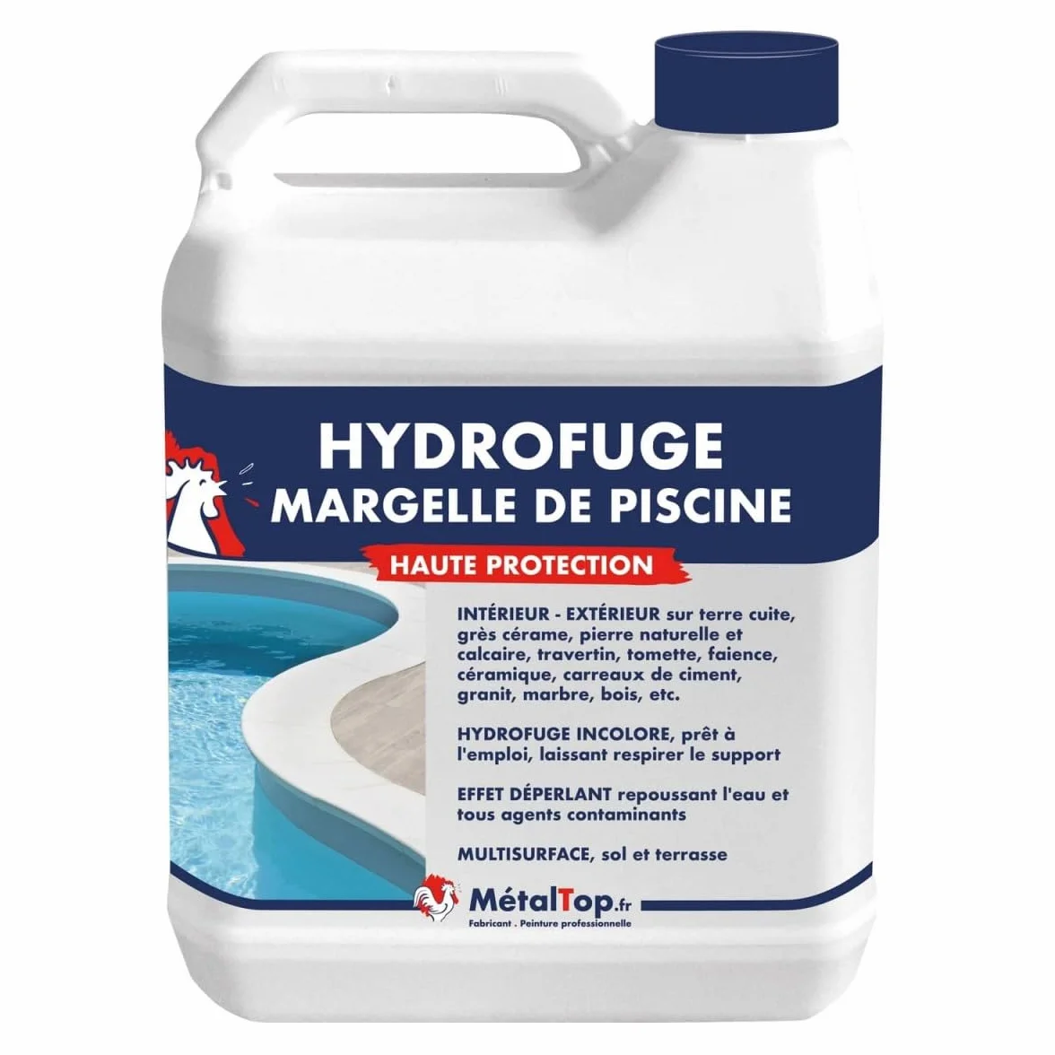 Métaltop Hydrofuge Margelle De Piscine 1 L Haute Protection Invisible Pierre Béton Terre Cuite