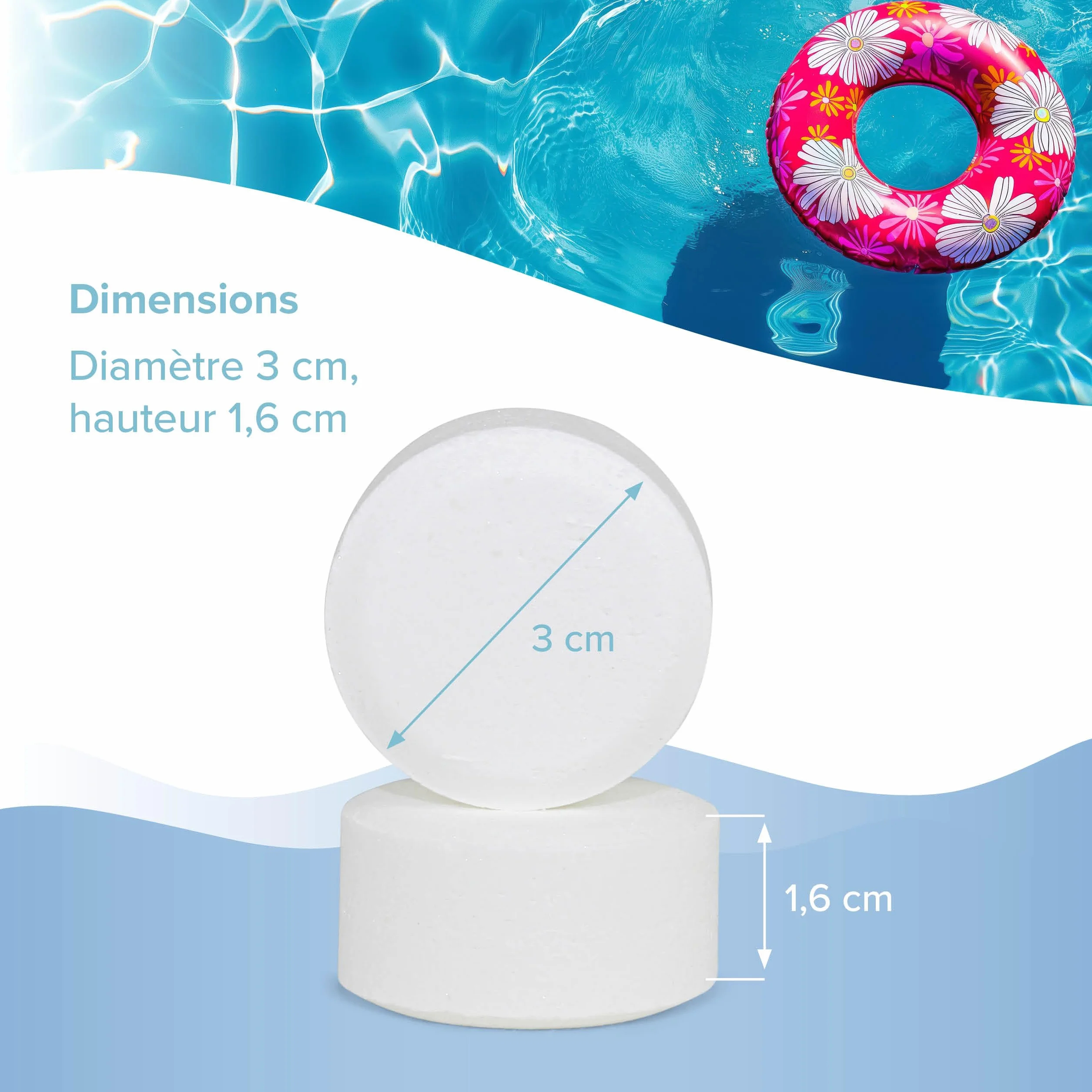 Höfer Chemie Pastilles de Chlore Multifonction 5 en 1 1 kg pour Piscine Désinfection Anti-Algues Floculant pH Stable