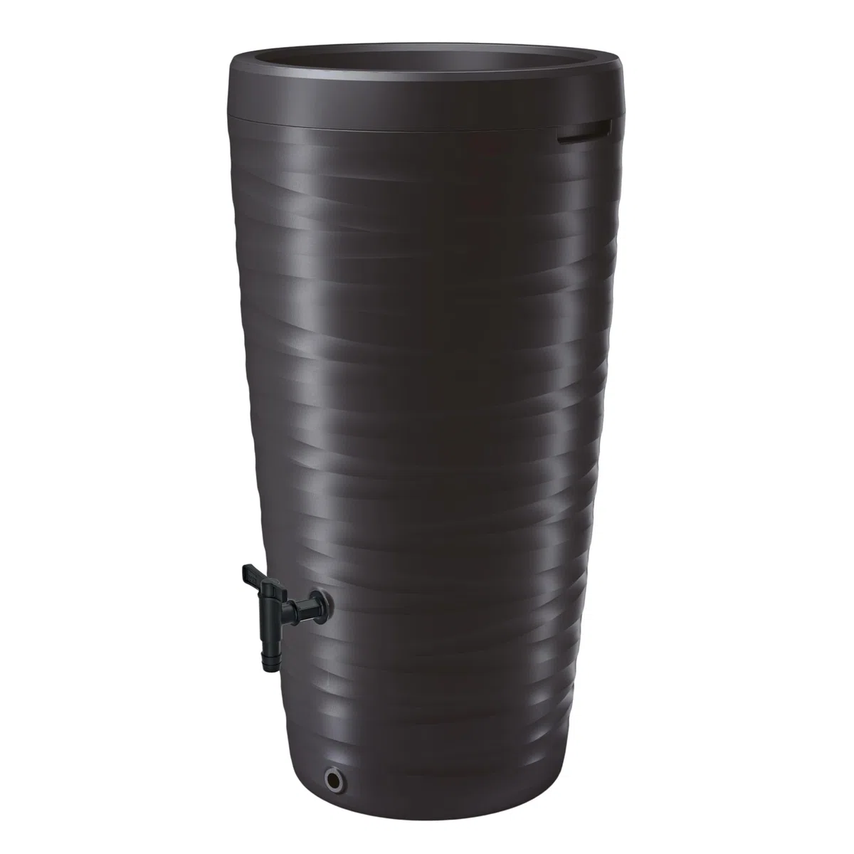 Spetebo Récupérateur d’eau de pluie design en plastique de 240 l avec robinet et bac à plantes comme couvercle – Anthracite – Résistant aux intempéries et au gel