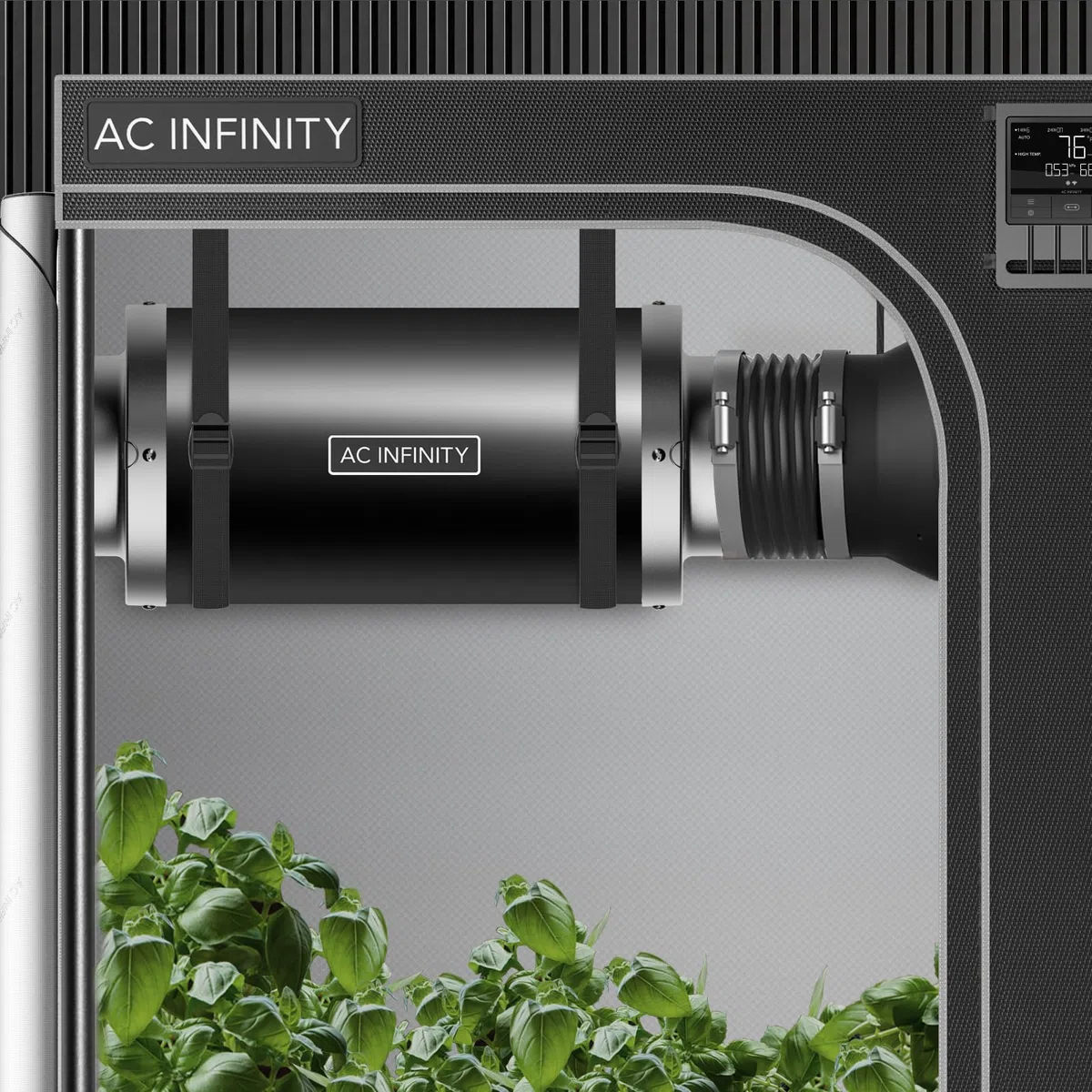 AC Infinity Silencieux tubulaire 100 mm pour ventilateurs et systèmes de ventilation en ligne dans les tentes de culture et les installations hydroponiques