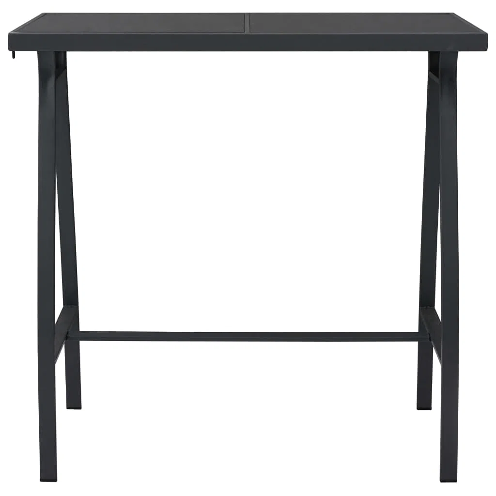 Générique Table de Bar de Jardin Noir 110x60x110 cm Verre trempé,Tables de jardin-48121