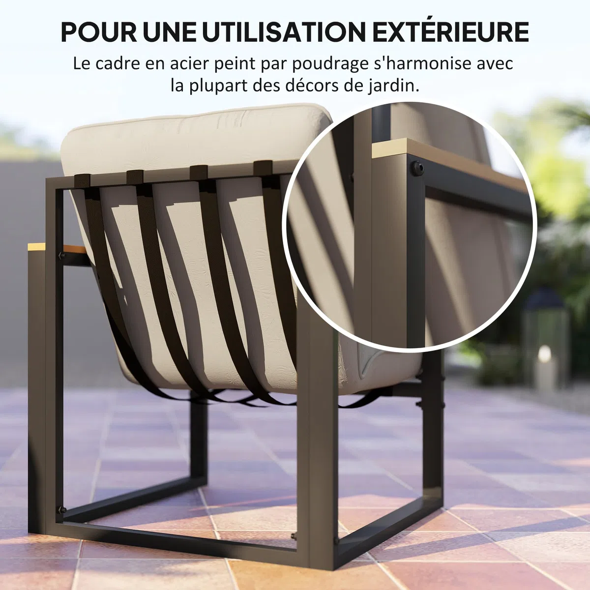 Outsunny Salon de Jardin extérieur 4 Personnes, 4 pièces avec canapé, 2 fauteuils et Table Basse en Verre trempé, Coussins Inclus, mobilier de Jardin Patio Balcon terrasse, Gris