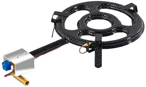 Garcima gaz Butane/Propane/Naturel Bague avec Sortie de côté, Noir, 20 cm, Lot de 4