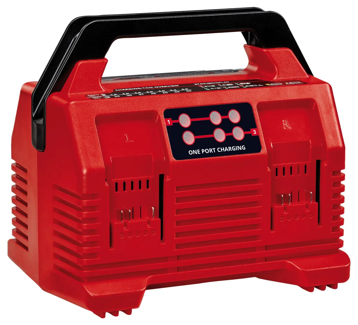 Einhell Chargeur Power X-Quattrocharger 4A Power X-Change (li-ION, 18V, Charge simultanée de 2 Batteries, indicateur d’état LED 6 Positions)
