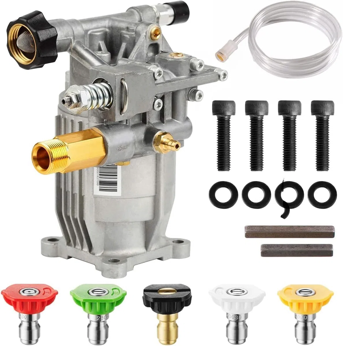 Pompe horizontale pour nettoyeur haute pression avec arbre de 3/4 po, pression maximale de 2465 PSI à 2,6 GPM, pompe de rechange compatible avec les modèles Simpson 90029, 520002, 520004, Dewalt dxpw3