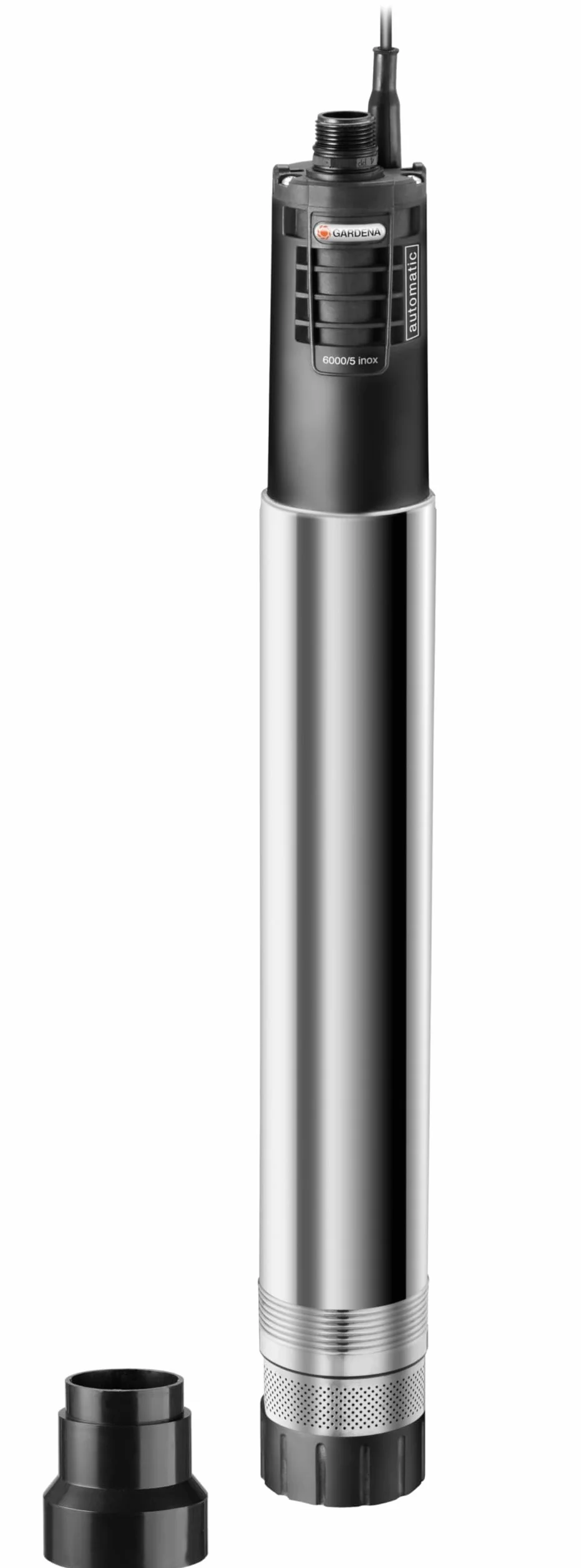 Gardena Pompe immergée de forage 6000/5 inox automatic Premium : pompe de puits, débit de 6000 l/h, pompe immergée automatique avec protection intégrée contre la marche à sec (1499-20)