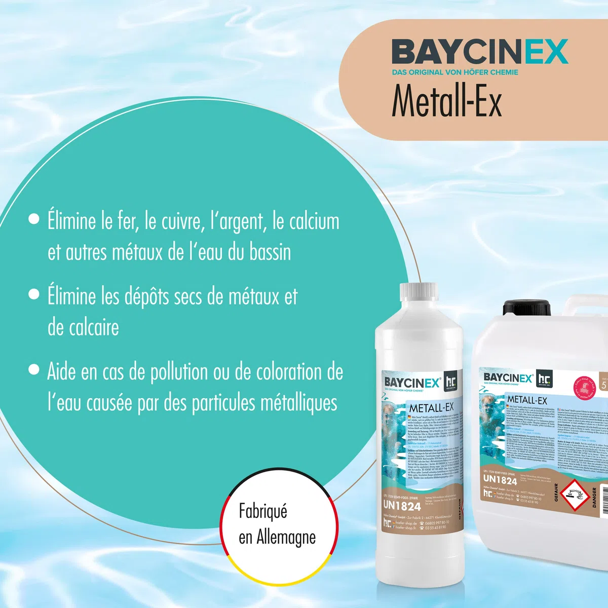 5 l BAYCINEX® Séquestrant Métaux Anti-Métaux pour Piscine