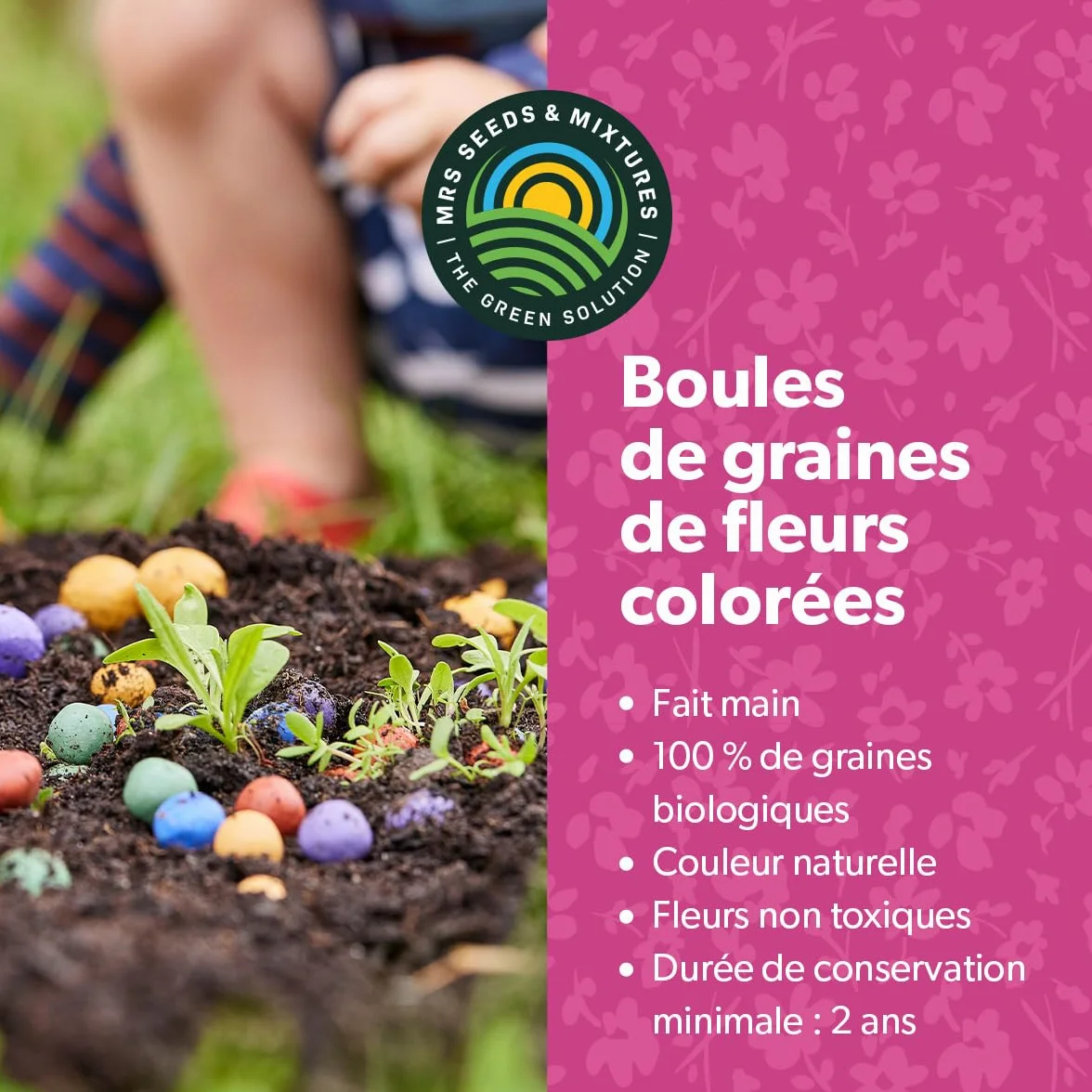 MRS Flower Bombs Originals 50x Bombes de graines biologiques fleurs sauvages