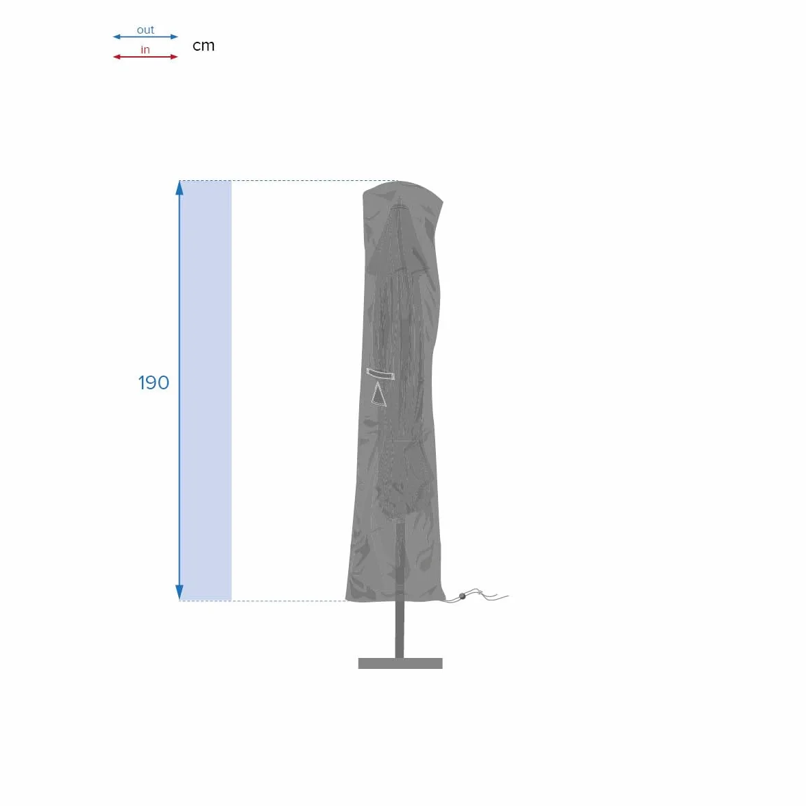 Hespéride Housse de Protection Parasol Droit 190x50x50cm Polyester