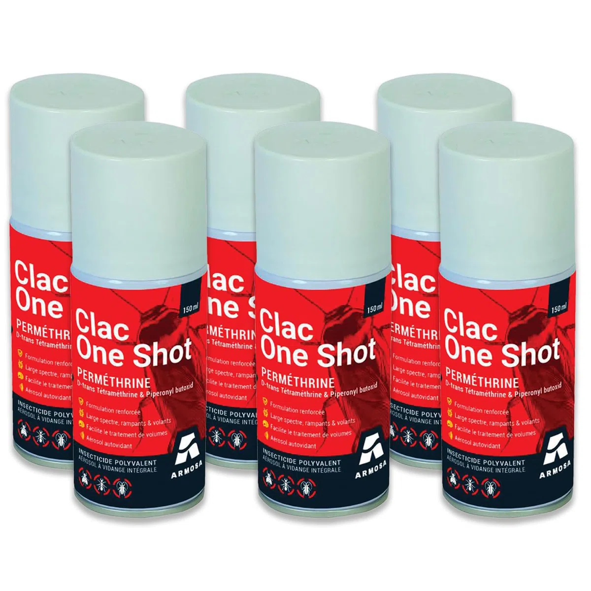 NUISIPRO - Fumigènes Anti Punaises de lit & Puces - Effet Choc - Lot de 6 diffuseurs