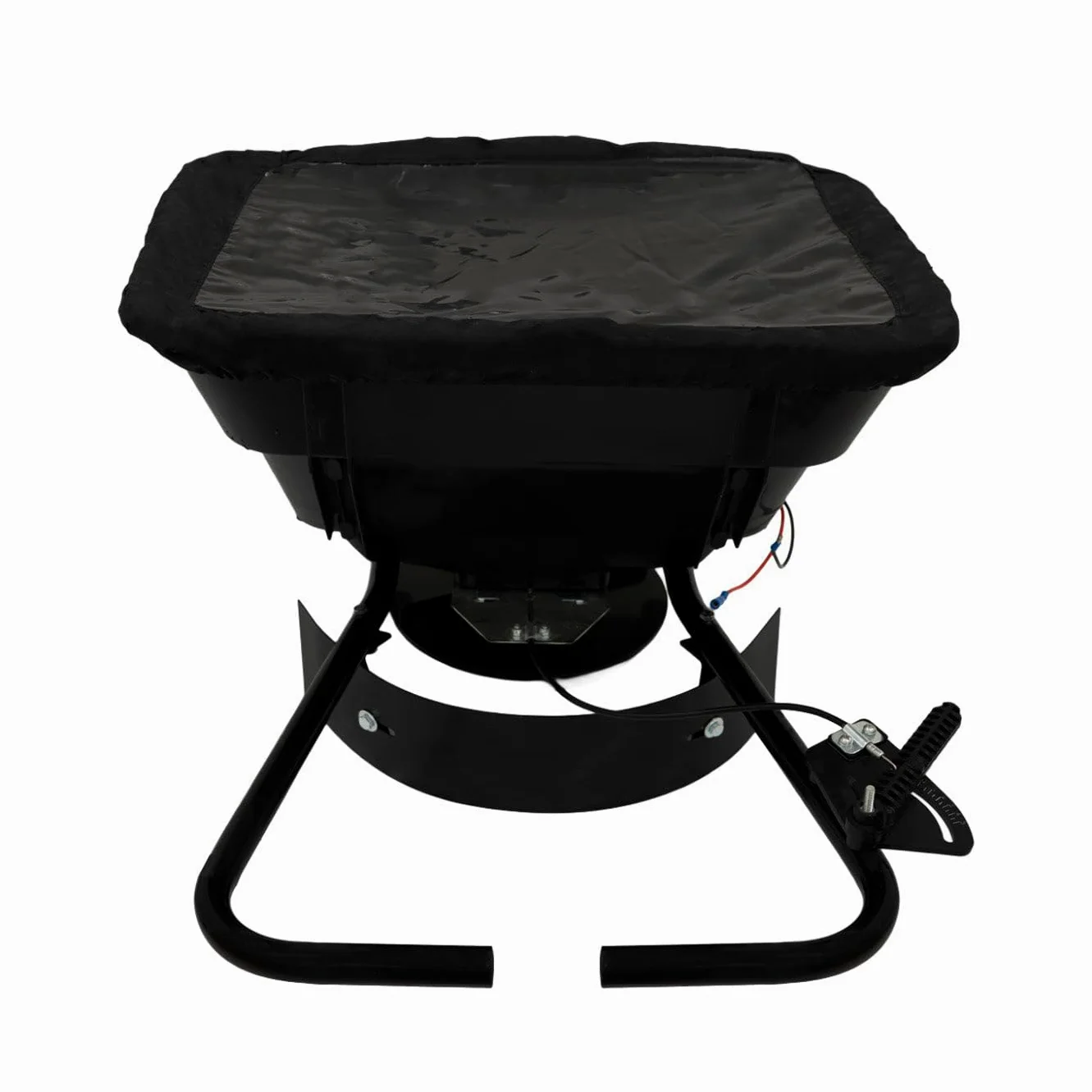 Épandeur Remorqué à Engrais Pour ATV Quad 12 V Capacité de Trémie 45,3 L 38 kg 560 TR/min Tractage Pour Sable Graine Sel Épandage Réglable 1490m² [Déflecteur & Housse de Pluie INCLUS]