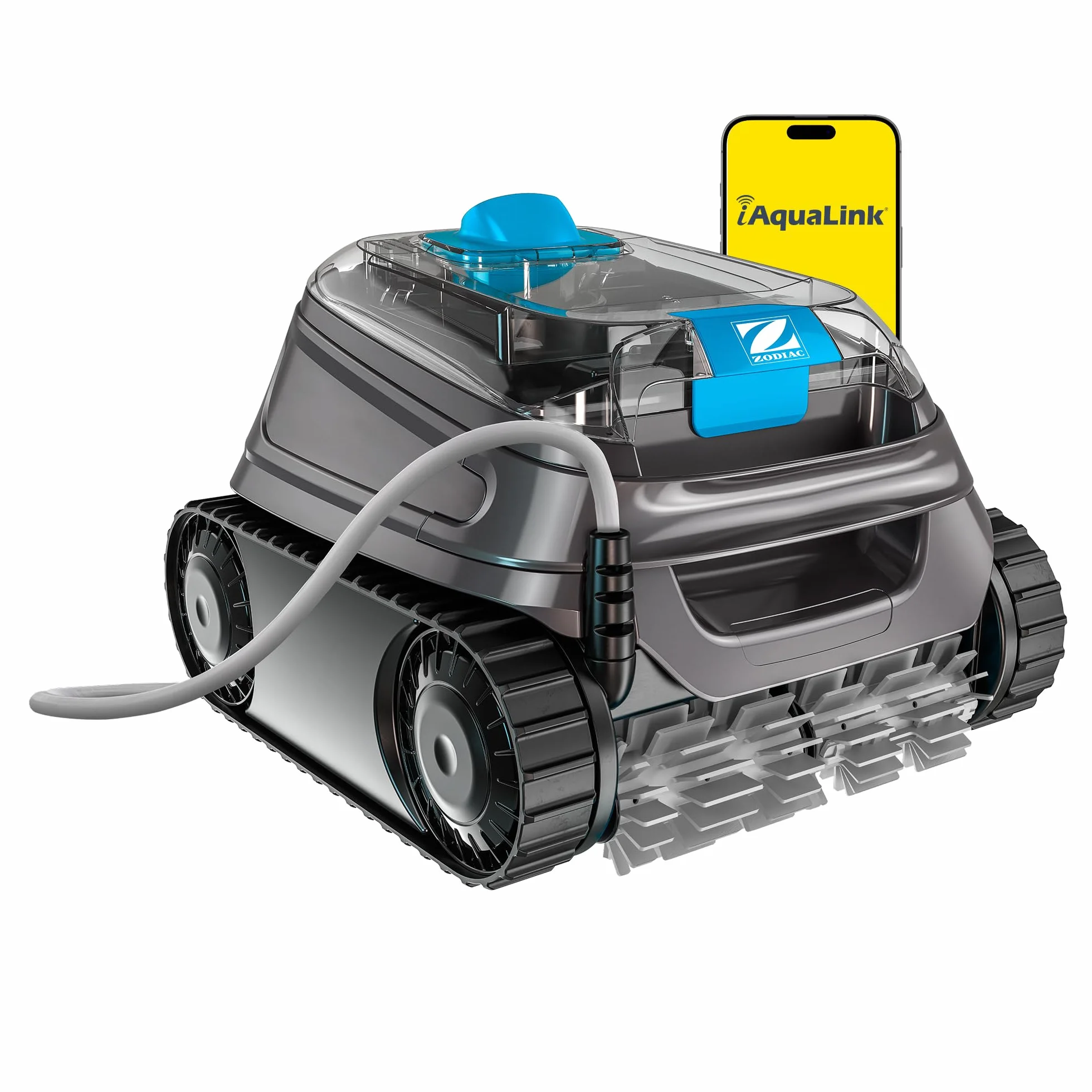 Robot Piscine électrique CNX 30 IQ Zodiac pour Piscine jusqu'à 12x6 m, Nettoyage Fond, parois et Ligne d'eau. Contrôle Via app. Inclus câble 18m, Double Filtration et boîtier de Commande.