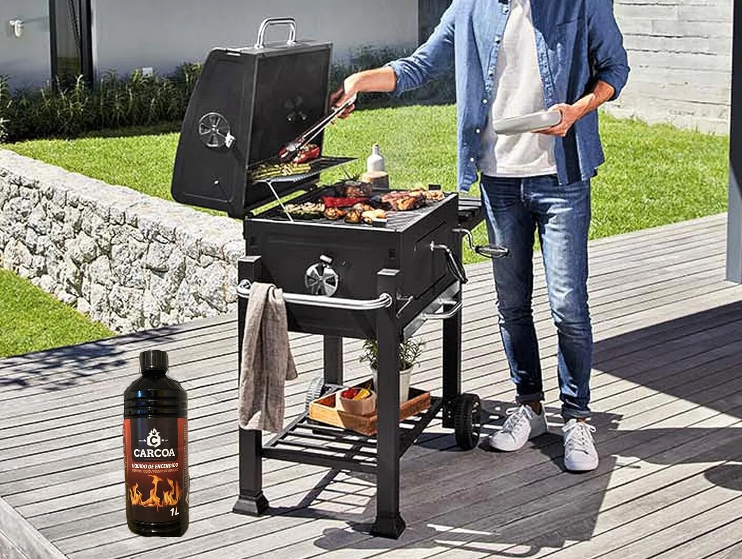 Allumage barbecue liquide à coque 1 litre allumage instantané sans odeur