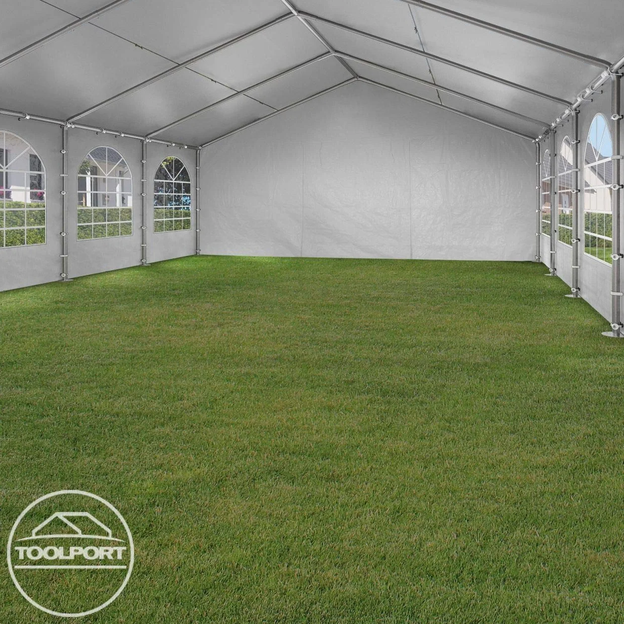 Tente de réception 4x8 m Toile PE 450 N Blanc Acier galvanisé avec raccordement par vissage