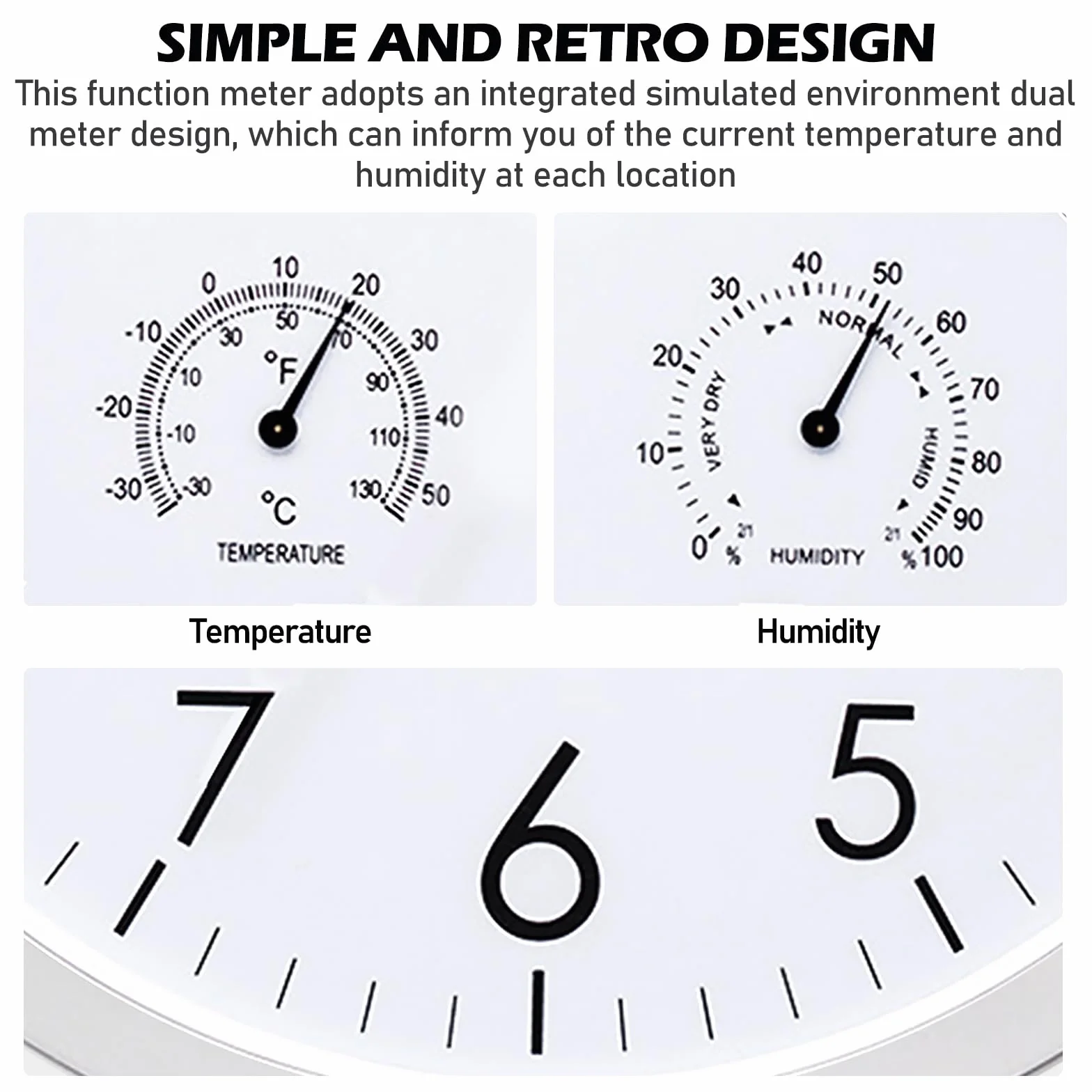 Horloge de jardin résistante - Grande horloge d'extérieur résistante aux intempéries - Étanche - Rétro