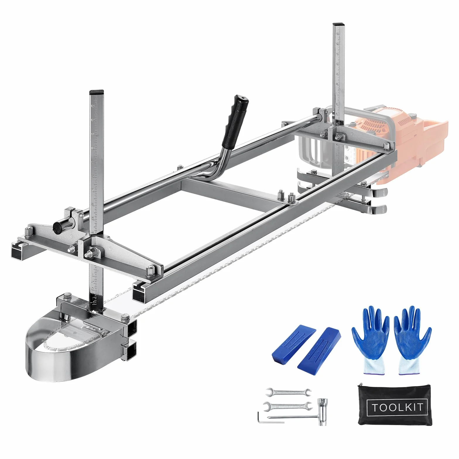 VEVOR Gruminette Scierie Mobile Portable 355-914 mm Barre de Guidage en Acier Galvanisé avec Épaisseur de Coupe 5,08-300 mm Coupe Transversale Moulin à Scie à Chaîne de Tronçonneuse pour Constructeurs