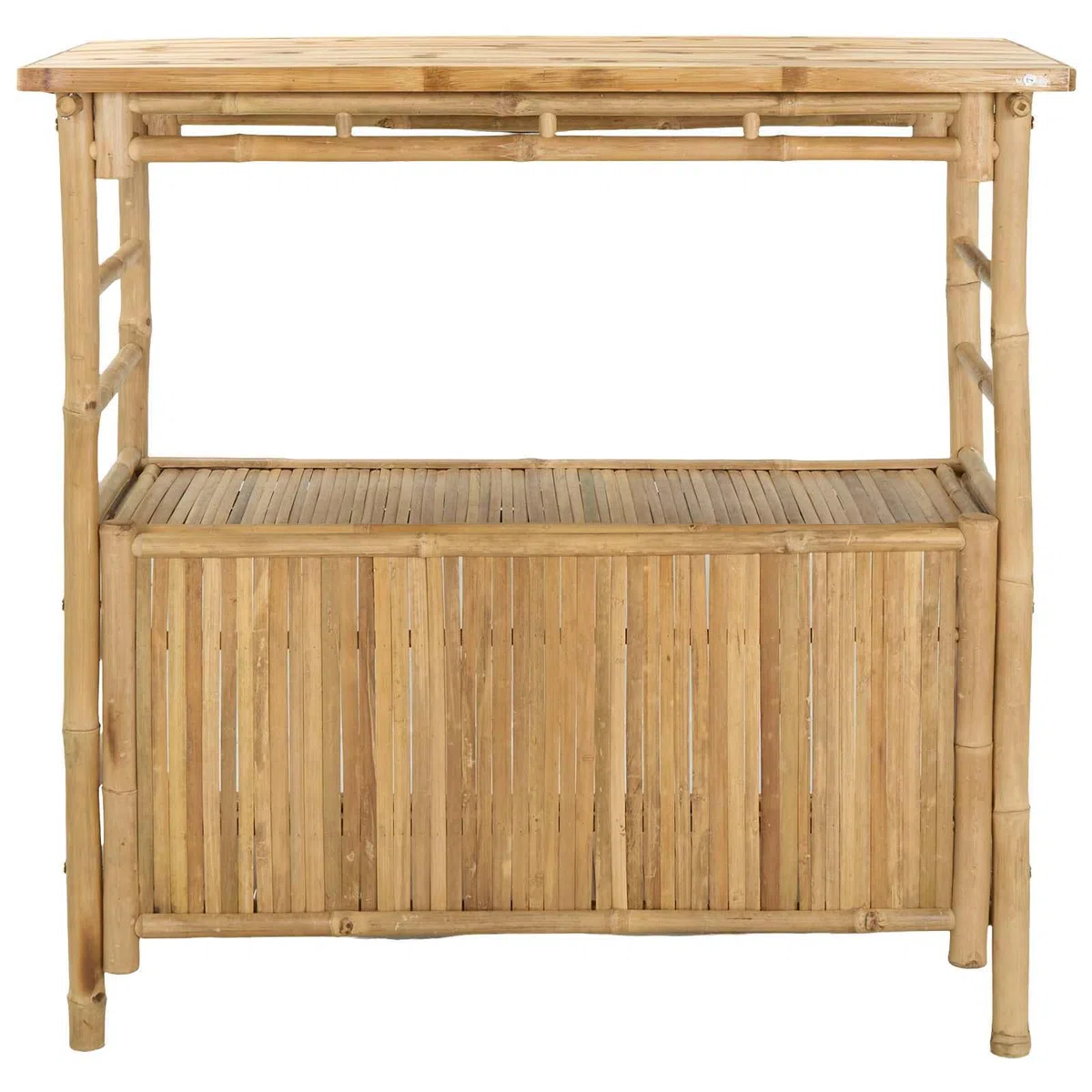 vidaXL Table de bar extérieure Naturel 110 x 50 x 105 cm Bambou, Table de bar tendance, résistante, pour l'extérieur, parfaite pour soirées d’été, jardin, déco écolo et minimaliste