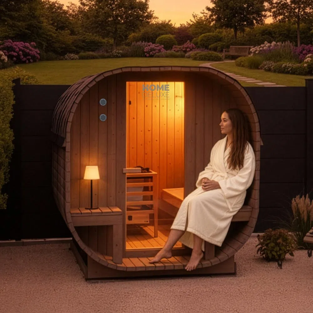 Sauna d'extérieur CUBE DELUXE L 220x185x194 cm épicéa poêle inclus sauna de jardin