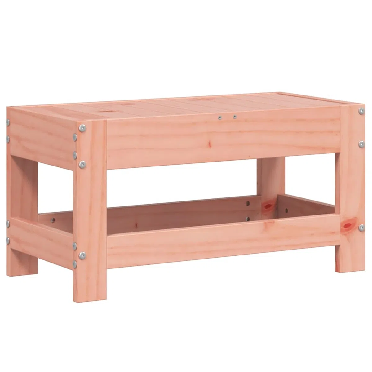 Homgoday Repose-pieds de jardin 62 x 30 x 32 cm en bois massif Douglas, repose-pieds ottoman, tabouret de siège, mobilier de terrasse, repose-pieds balcon, piscine, salon