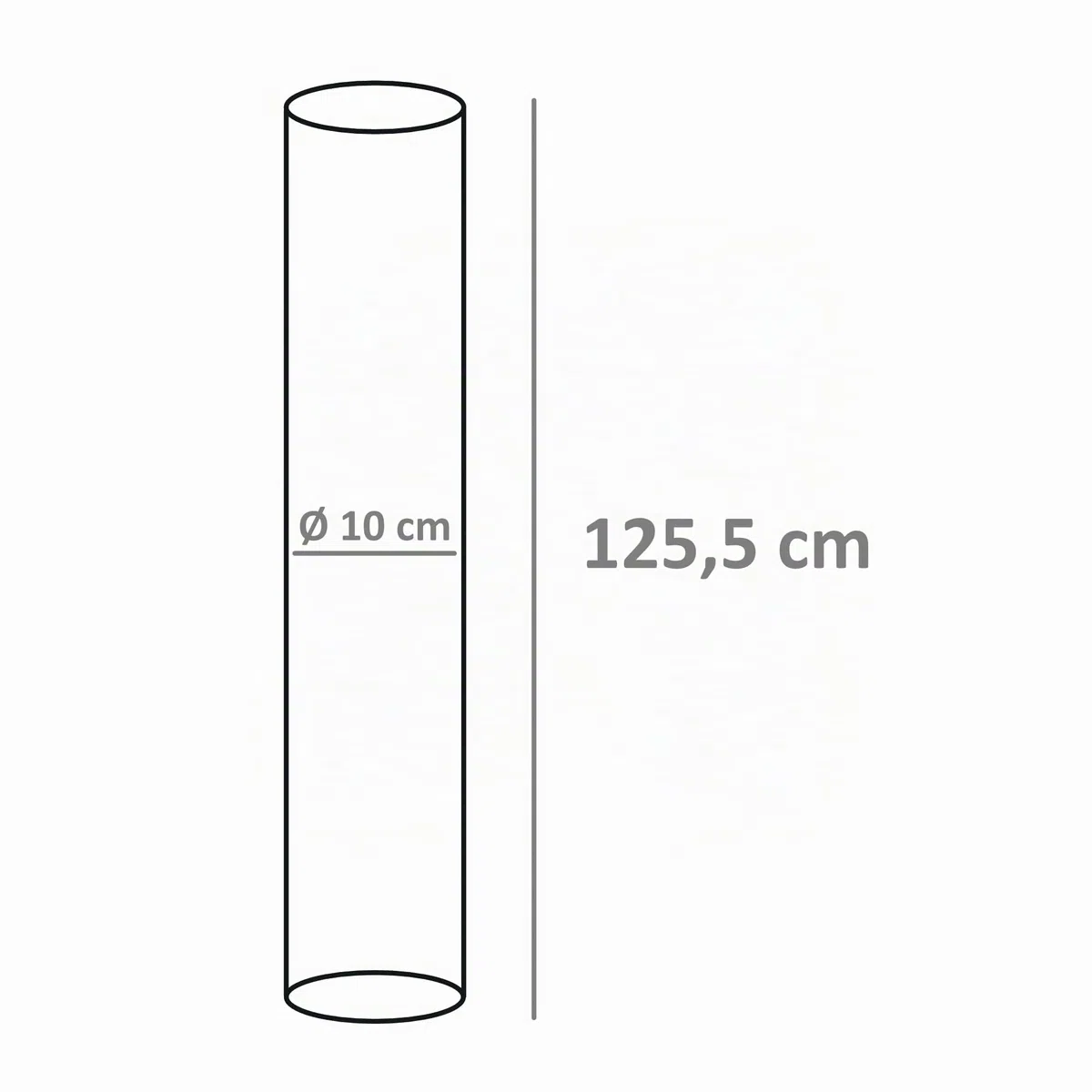 Zelsius Tube en verre, Ø 10,1 x (H) 126 cm, pour pyramide, chauffant chauffage Chauffage de terrasse