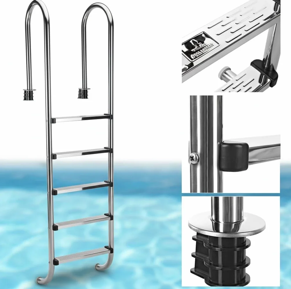 Échelle piscine 5stufig acier inoxydable piscine escalier hochbecken échelle encastrable échelle