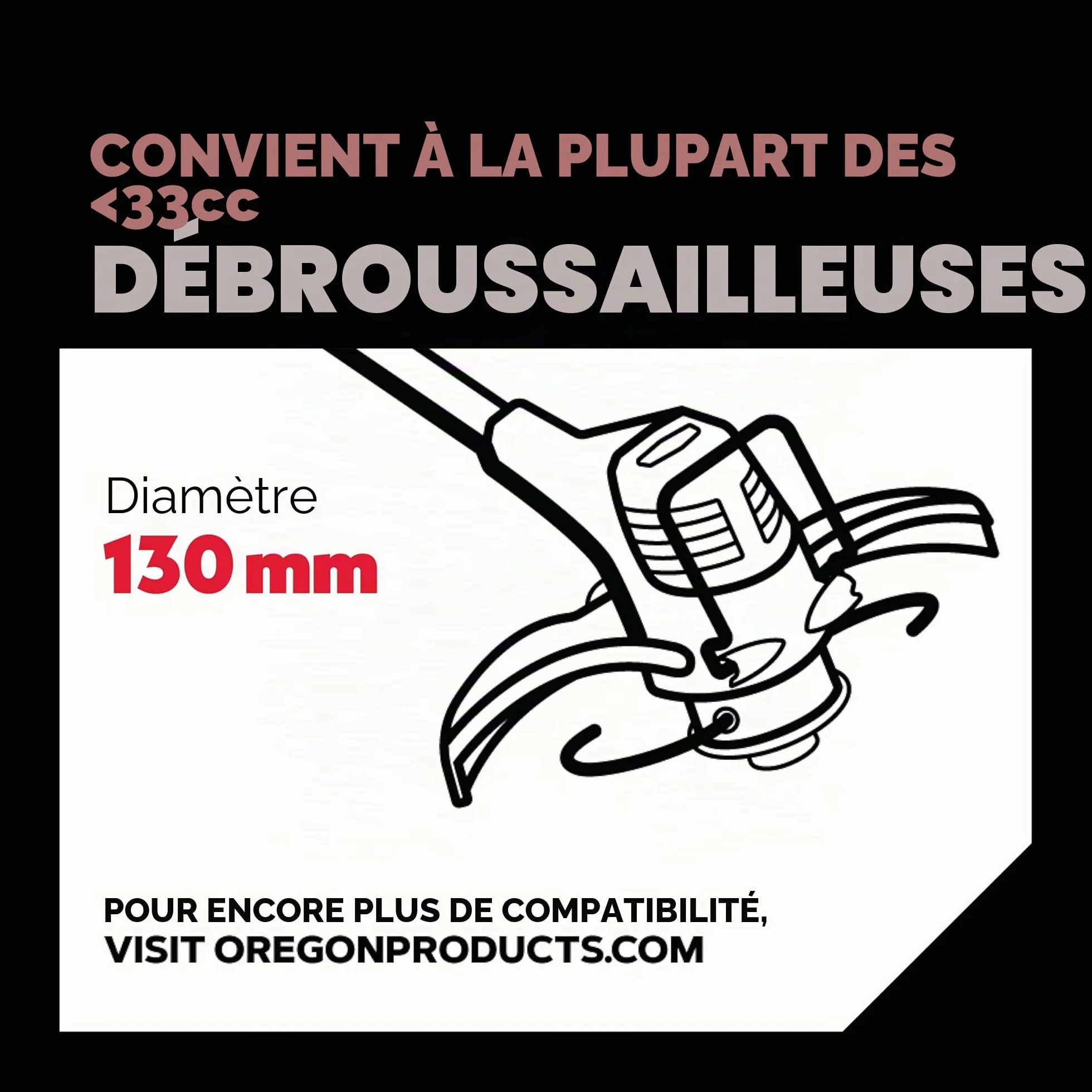 Oregon Tête de débroussailleuse universelle Boltless Tap and Go 130 mm pour herbe