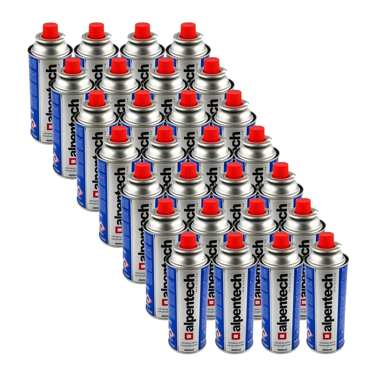 ALPENTECH - Pack de 28 cartouche gaz 250g butane Bouteille de gaz UN2037 pour réchauds et désherbeurs thermiques