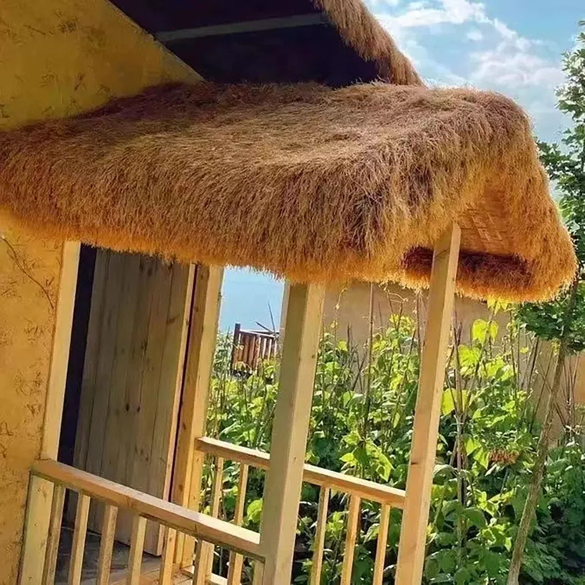 Toit D'herbe De Chaume Synthétique, Artisanat De Bricolage D'art Commercial, Toit De Chaume Palapa, Rouleau De Paille Mexicaine Artificielle Jaune, Toit De Chaume Palapa(Size:1.64ft*6.56ft(0.5m*2m))
