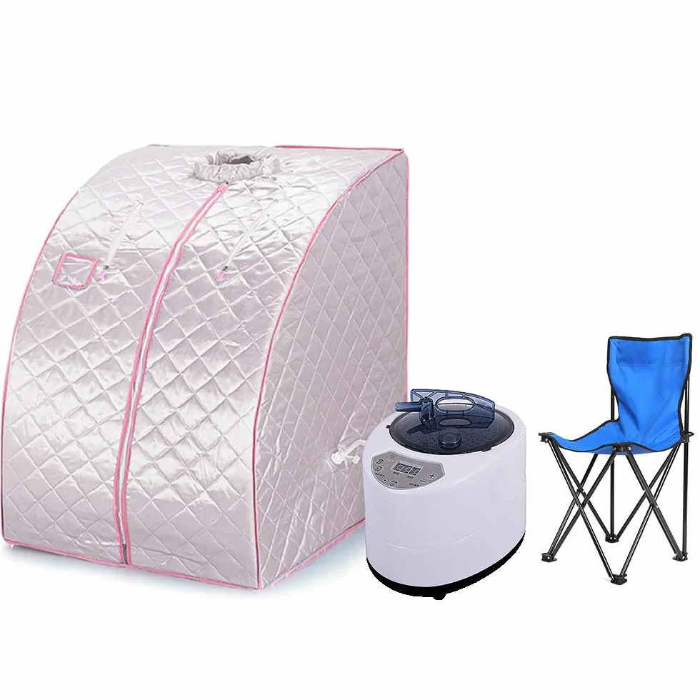 Sauna à Vapeur et Cabine, Tente de Sauna Pliable Isolante à Quatre Couches et Générateur de Vapeur de Sauna 1.8L 1000W pour Bain de Sauna, Amincissement, Détoxification, Thérapie Corporelle