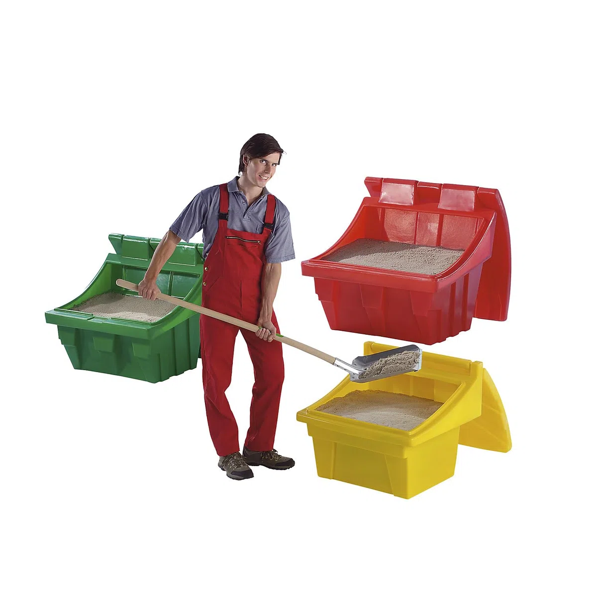kaiserkraft FRANKEL Bac à sel et Universel en polyéthylène | capacité env 150 l | Jaune