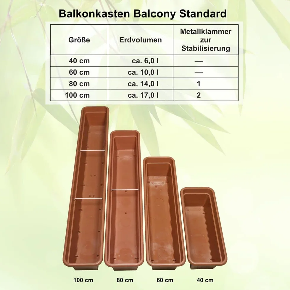 MePla Jardinière Balconnière 80 CM Plastique Résistant aux Intempéries Vert